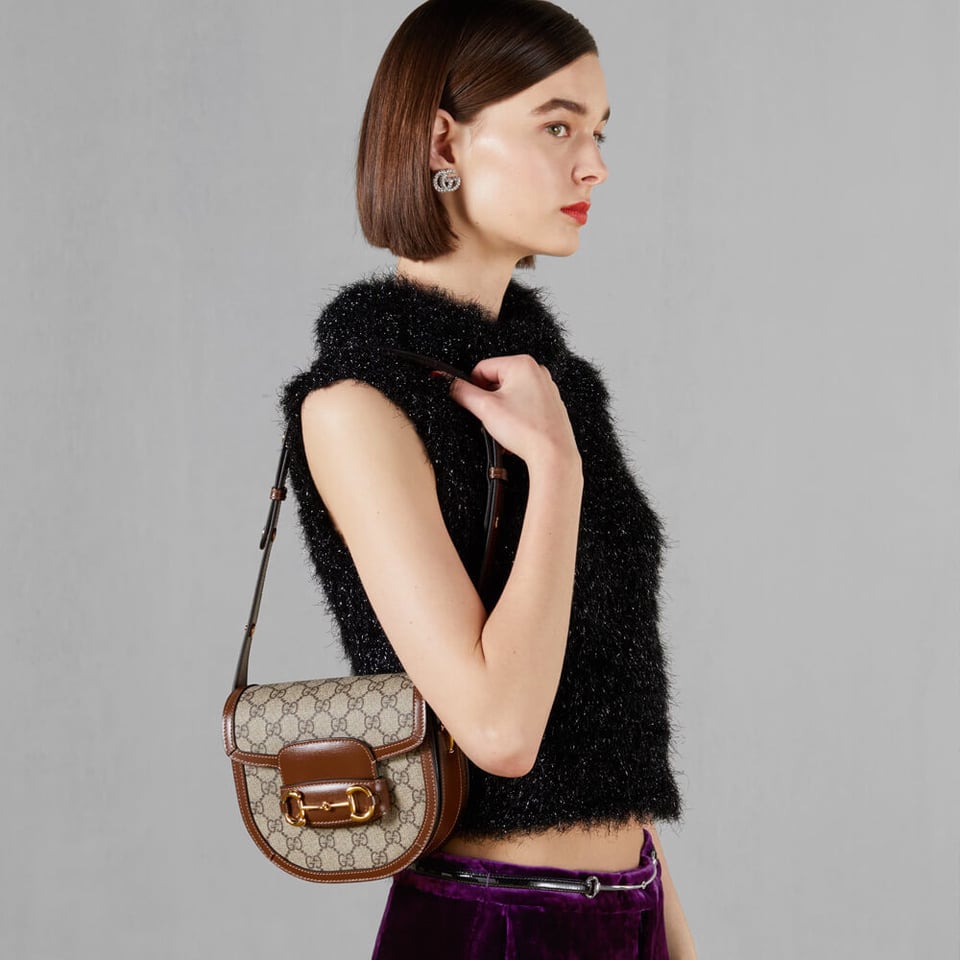 Gucci GG Supreme Horsebit 1955 Mini Rounded Bag view 3