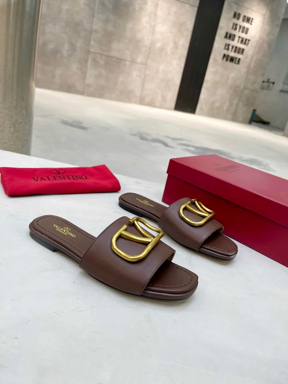 Valentino Garavani Vlogo Signature Slide Sandal Brown view 8