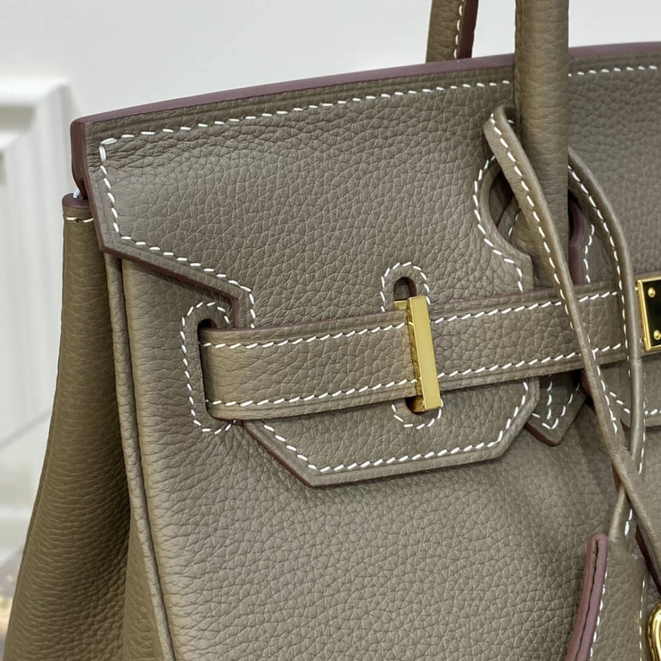Hermes Birkin 30 Bag Etoupe Gold Hardware Togo Leather view 8