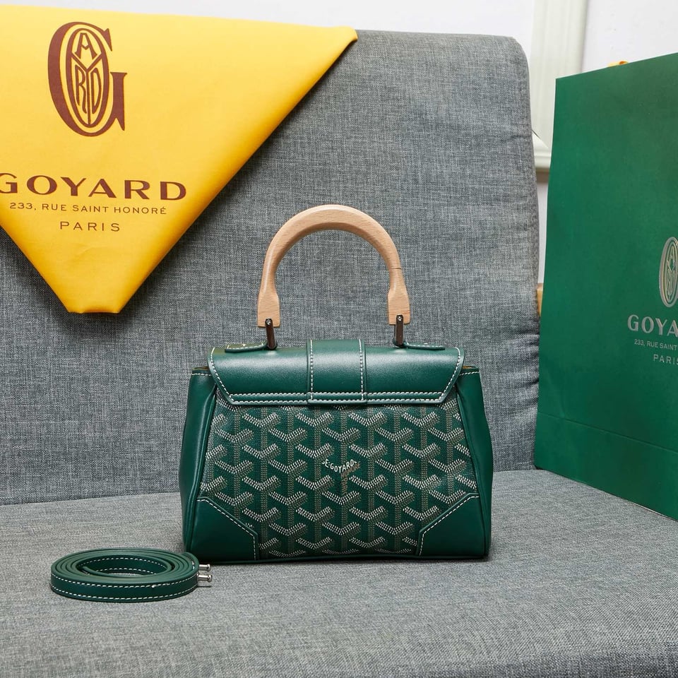 Goyard Saigon Souple Mini Bag Green Canvas 20cm view 3