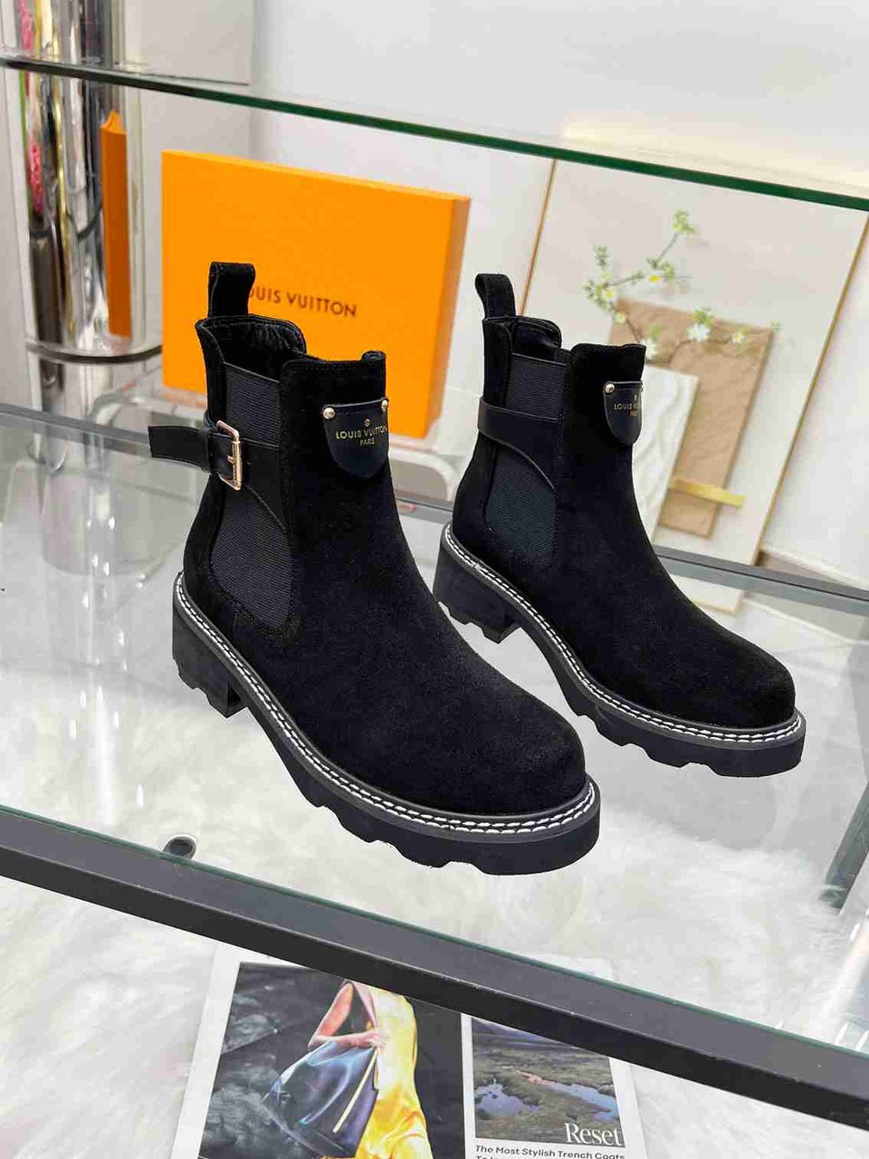 Louis Vuitton Lv Beaubourg Ankle Boot Suede In Black 1Ackcj view 7