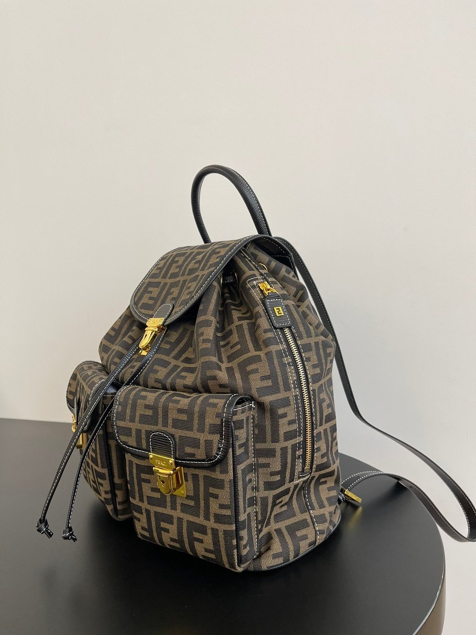 Fendi Zucca Brown Canvas Backpack 38cm view 3