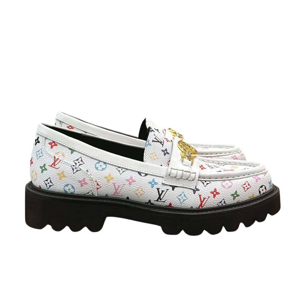 Louis Vuitton LV Monogram Multicolor White Loafers – Women’s Shoes