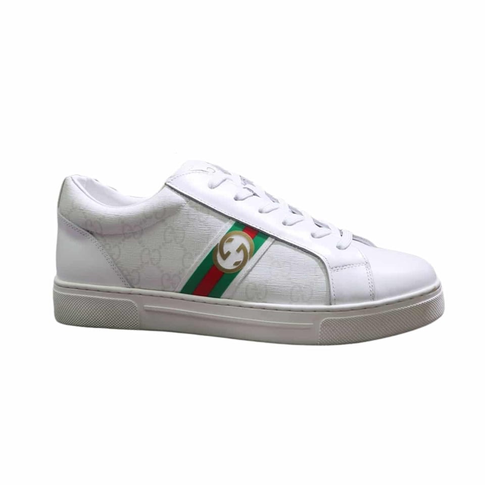 Gucci Gg Supreme White Sneaker Gg With Web