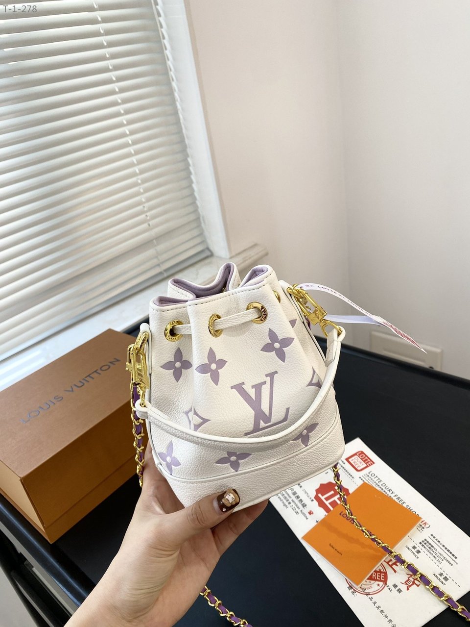 Louis Vuitton Noe Nano White With Purple 17Cm M82933 view 5