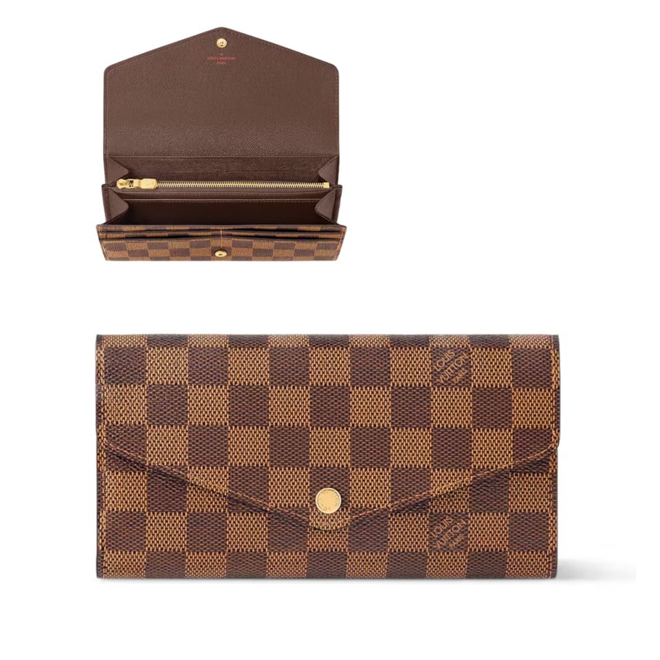 Louis Vuitton Damier Ebene Sarah Wallet For Women 19cm N63209