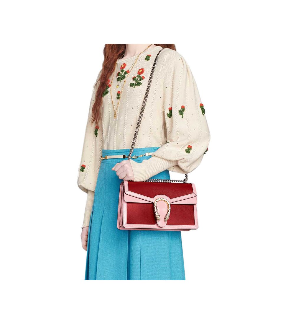 Gucci Dionysus Small Shoulder Bag Red and Pink Leather view 3