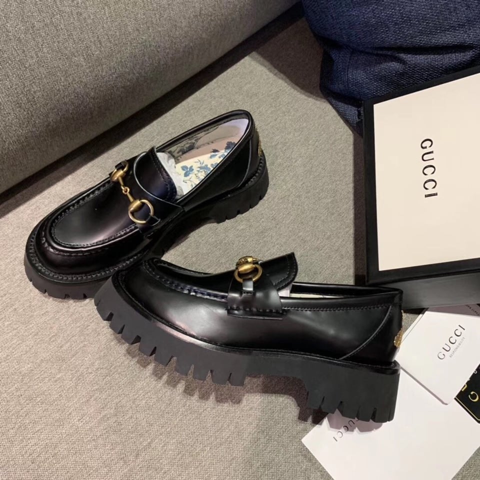Gucci Women?S Leather Loafers Horsebit Black view 10