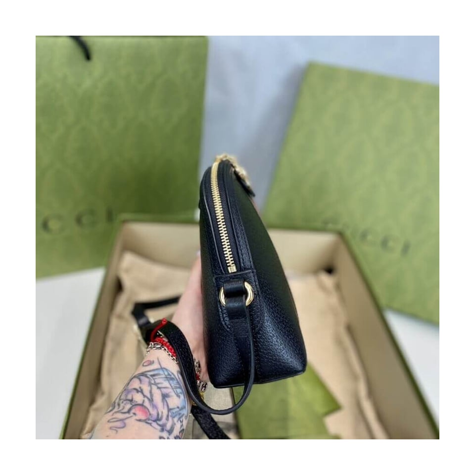 Gucci Ophidia Small Shoulder Bag in Black Leather view 11