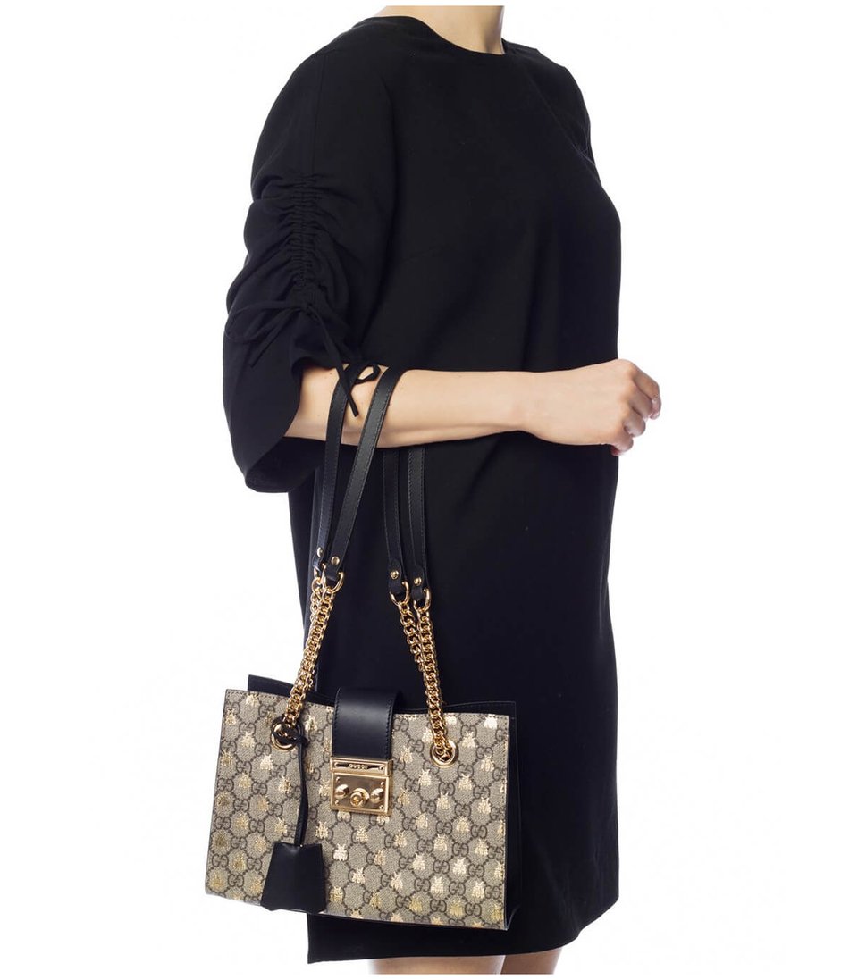 Gucci Padlock Small GG Bees Shoulder Bag view 4