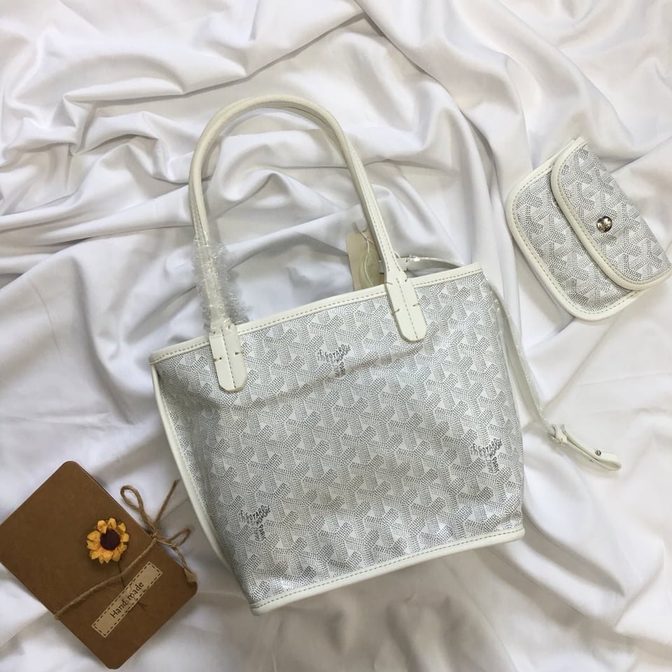 Goyard Anjou Mini Bag 20cm White Canvas view 2