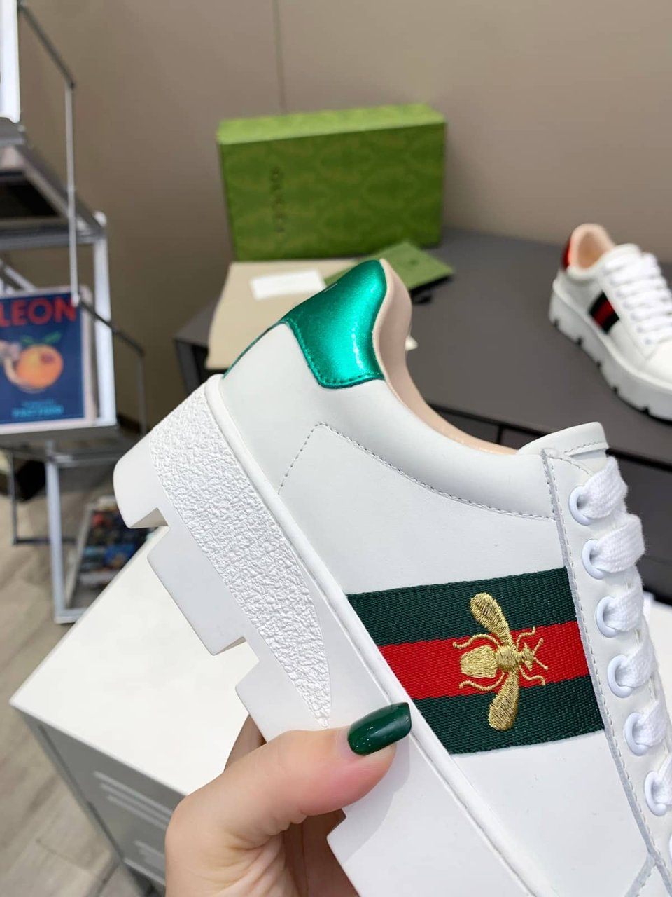 Gucci Ace Embroidered Platform Sneaker ?White 577573 Dope0 9064 view 8