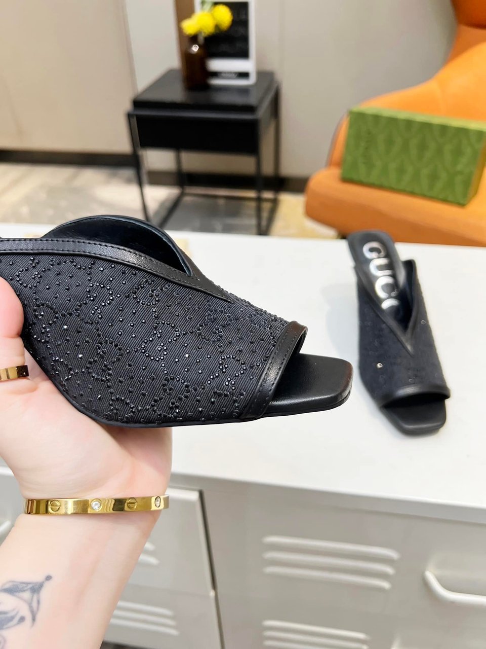 Gucci Black Gg Demi Embellished Black view 6