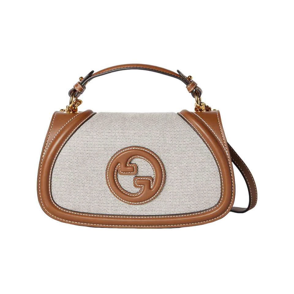Gucci Blondie Small Top Handle Bag cotton linen canvas view 2