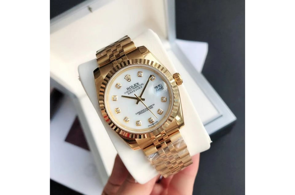 Rolex Datejust 36/28mm RG/RG Jub White/Dial view 3