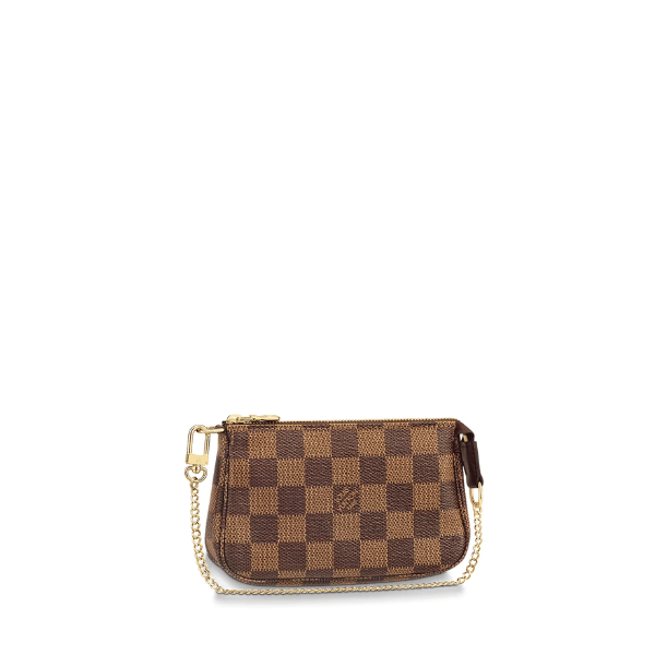 Louis Vuitton Pochette Accessoires Damier Ebene 17Cm With Chain N58009 view 2