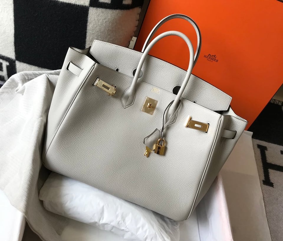 Hermes Birkin 35Cm Bag Cream Togo Gold Hardware view 3
