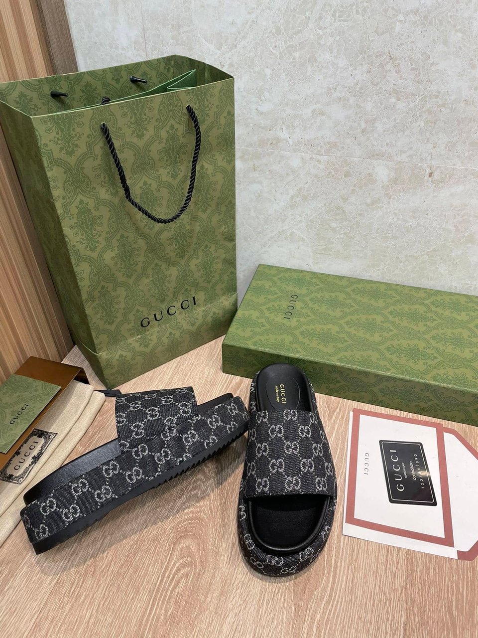 Gucci Women?S Platform Slide Sandal Black 623212 view 8