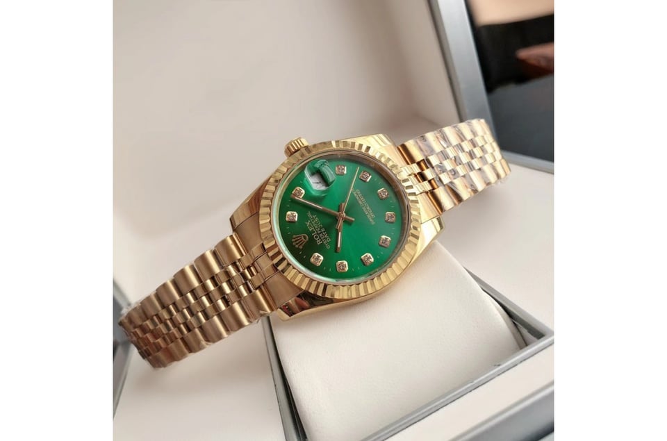 Rolex Datejust 36/28mm RG/RG Jub Green/Dial view 7