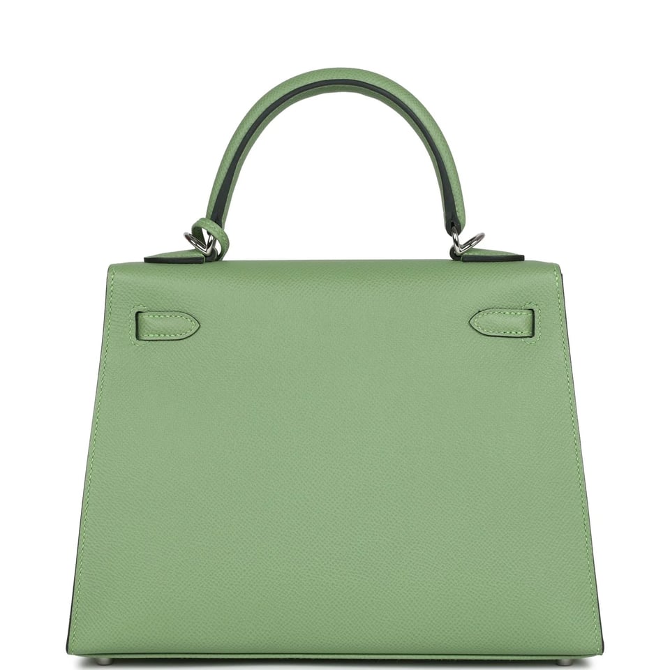 Hermes Kelly 25 Bag In Vert Criquet Epsom Leather For Women 25cm/10in view 5