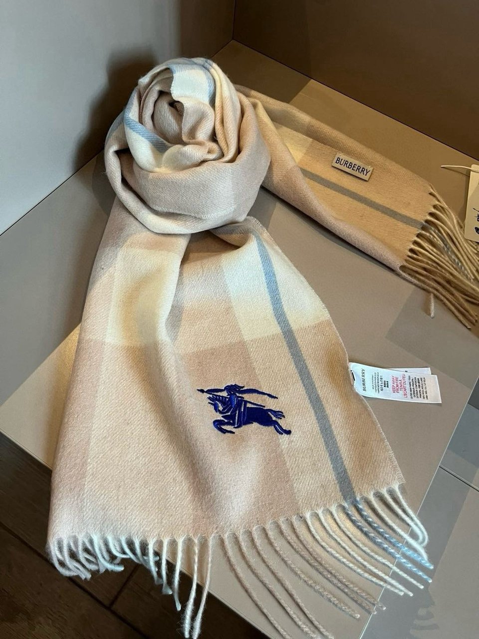 Burberry Cashmere Scarf Beige For Women 180cm view 2