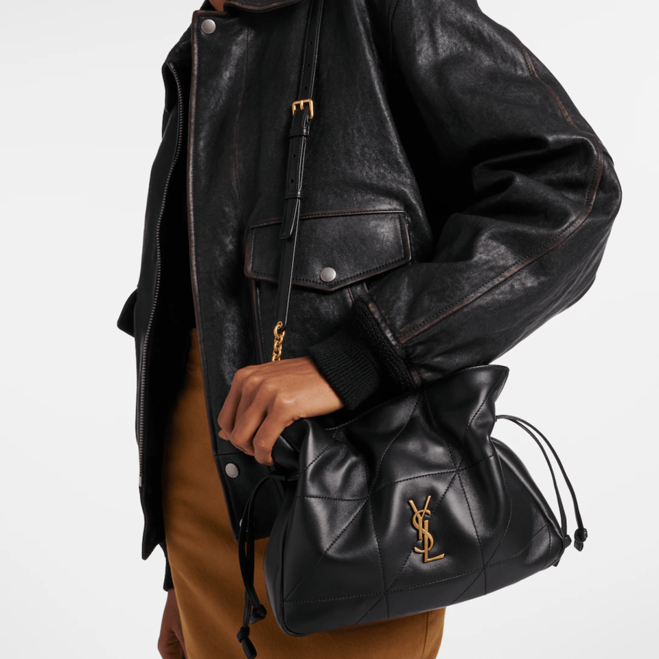 Saint Laurent Jamie Black Drawstring Shoulder Bag 26cm/10.2in view 3