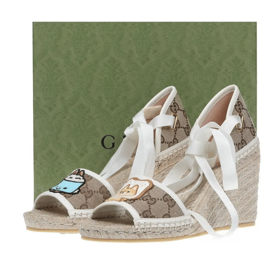 Gucci Women’S Gg Espadrille With Patch White view 3