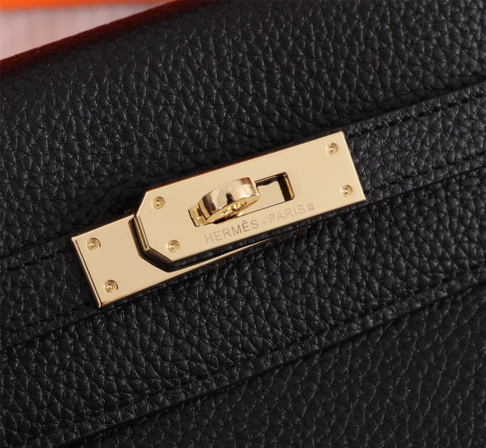Hermes Kelly Black Sellier Rouge Epsom Gold Hardware 25Cm view 4