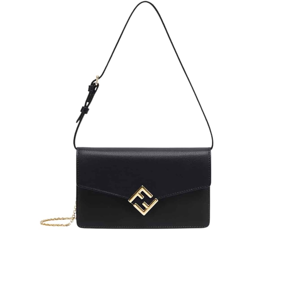Fendi Ff Diamonds Wallet On Chain Black 22Cm view 2