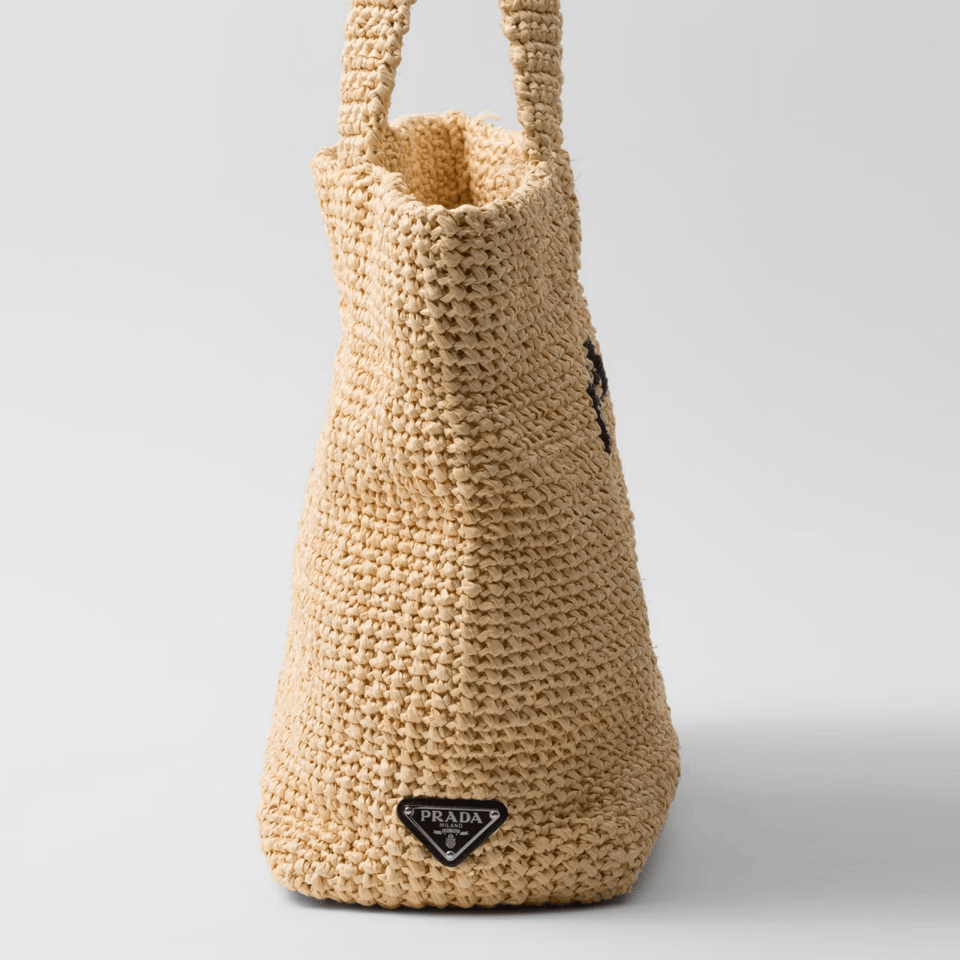 Prada Crochet Logo Tote Bag 40cm view 6