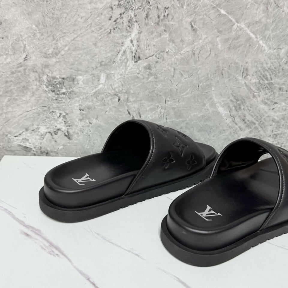 Louis Vuitton Miami Mule Monogram Embossed Synthetic Black 1Adgfe view 5