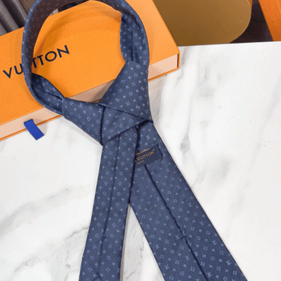Louis Vuitton Classic Monogram Navy Canvas Tie For Men view 6