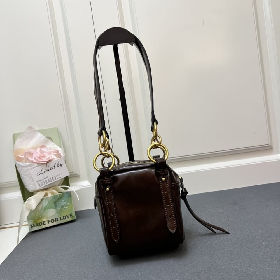 Prada Dangle Top Handle Mini Bag Brown 14Cm view 4
