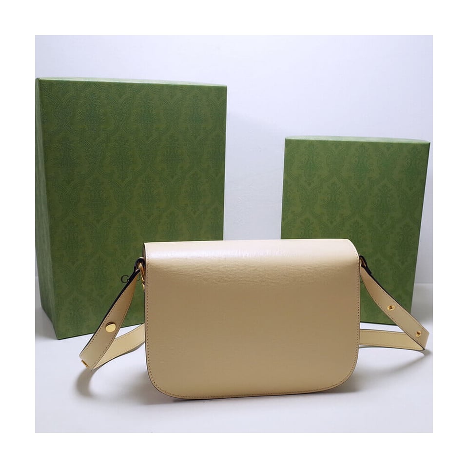Gucci Horsebit 1955 Shoulder Bag In Beige Leather view 8
