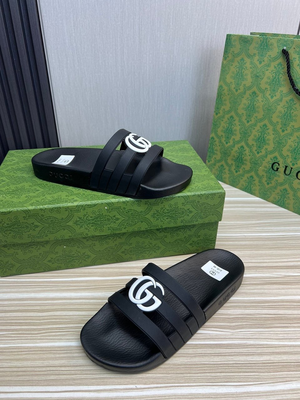 Gucci Slippers Sandals Mules Summer With Gg Logo White view 6