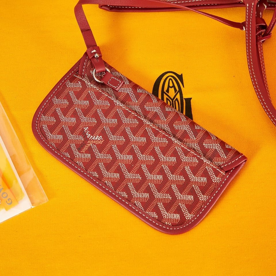 Goyard Saint Louis Pm 34Cm Dark Red Canvas Chevroches Calfskin view 4