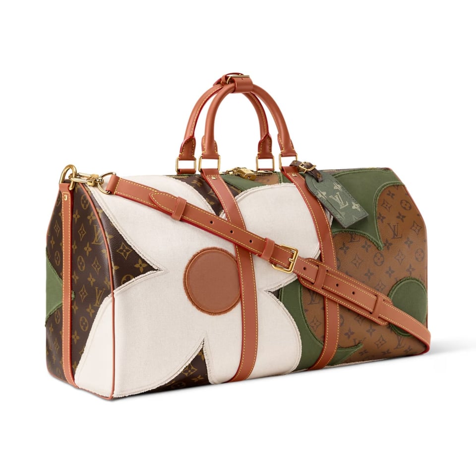 Louis Vuitton Keepall Bandoulière Bag 50cm/19.7in Monogram Khaki Canvas Material M29190 view 3