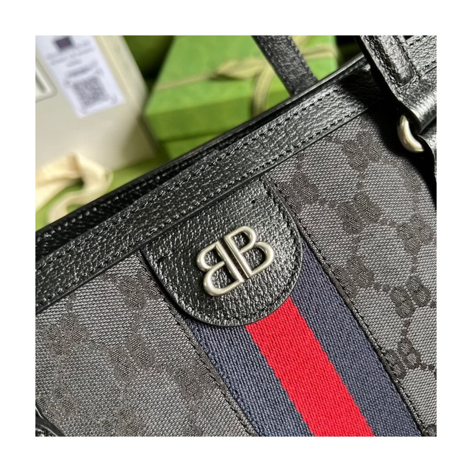 Balenciaga x Gucci Hacker Medium Tote Bag Black view 8