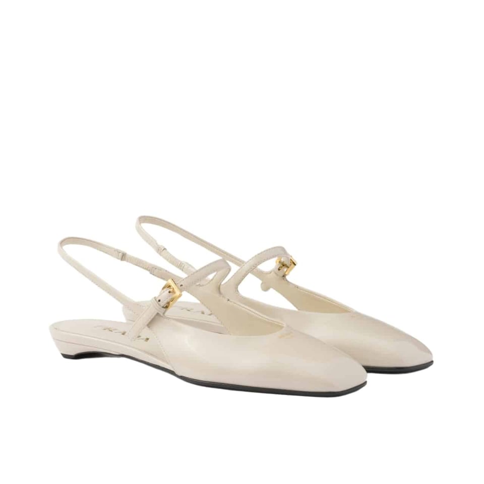 Prada Patent Leather Slingback Ballerinas Ivory 1F828N 069 F0304 F 015 view 2