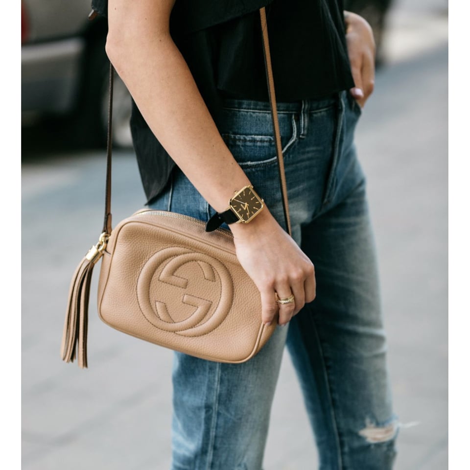 Gucci Soho Small Leather Disco Bag Apricot view 7