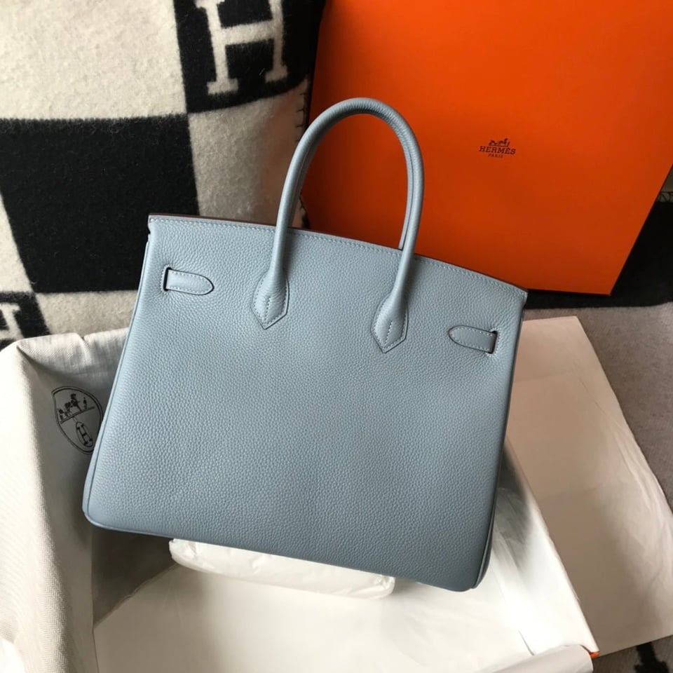 Hermes Birkin 35Cm Sky Blue Togo Leather Gold Hardware view 4