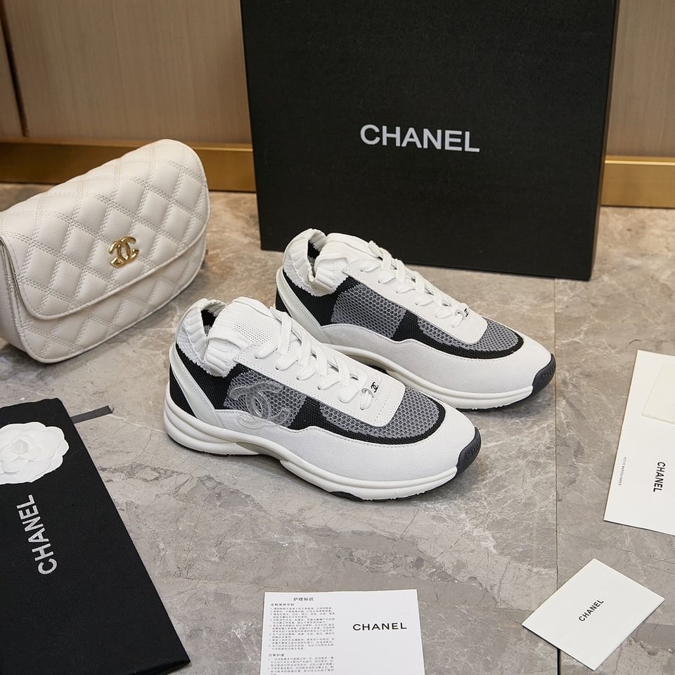 Chanel Cruise Sock Sneakers White Black view 10