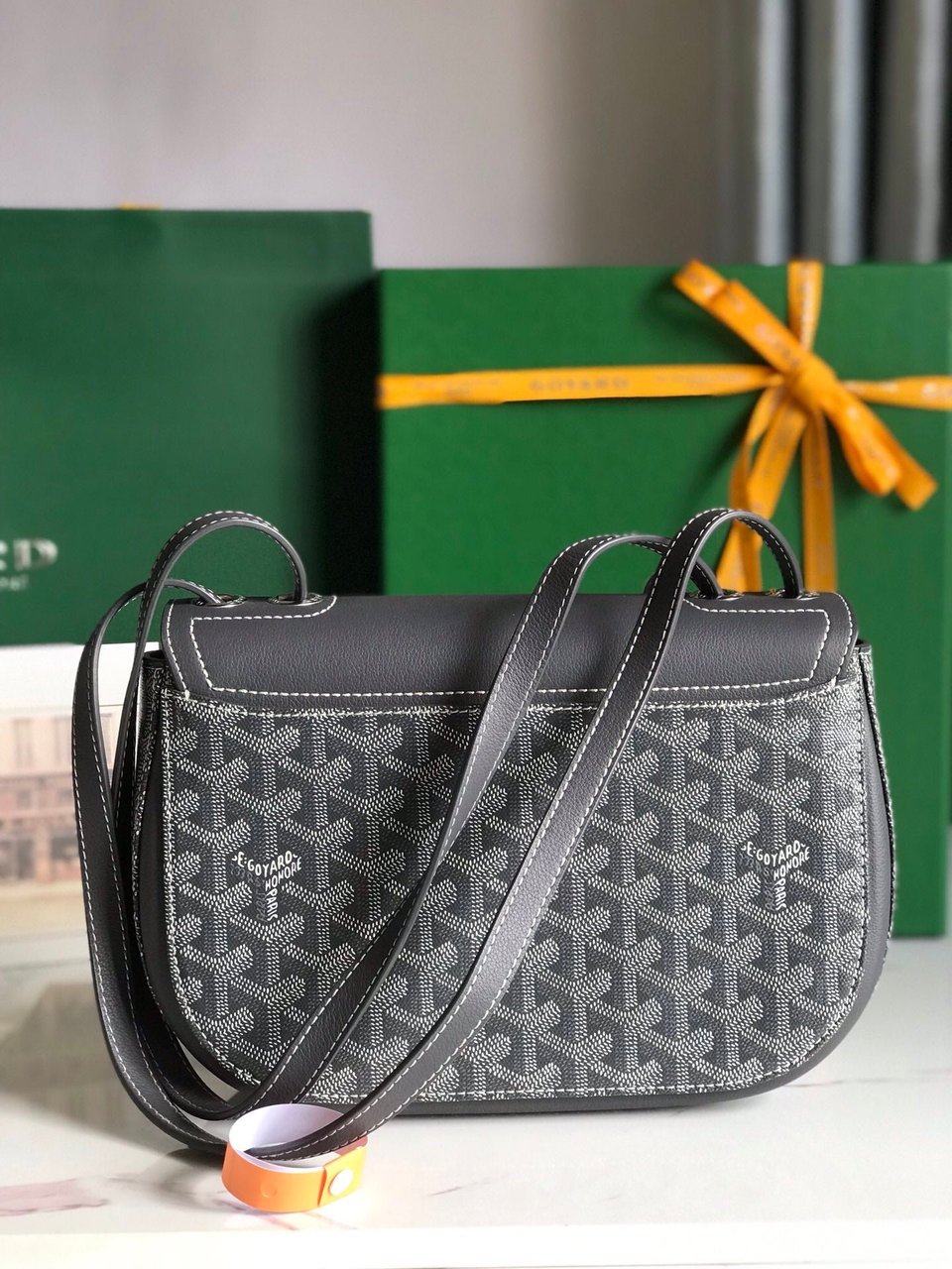Goyard 233 Bag 25 Cm Gray Calfskin And Goyardine Canvas 25cm view 9