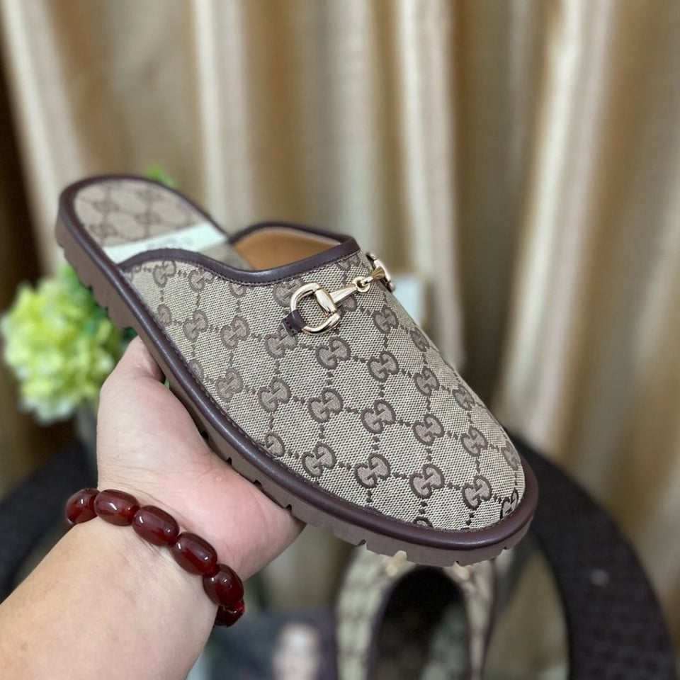 Gucci Gg Slipper Horsebit Canvas Beige 655571 96G60 9762 view 5