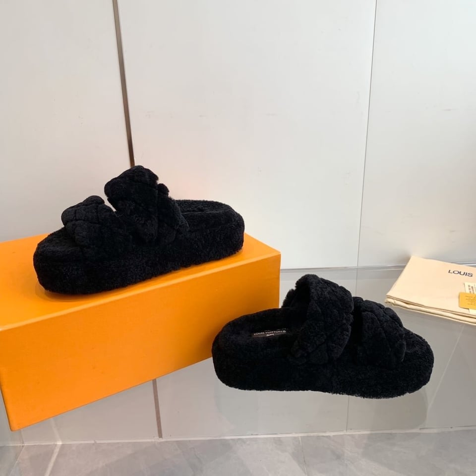 Louis Vuitton Lv Sunset Platform Comfort Mule Shearling Black 1Actv0 view 8
