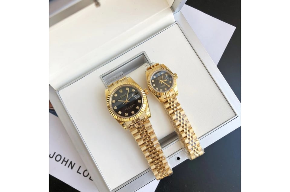 Rolex Datejust 36/28mm RG/RG Jub Black/Dial view 5