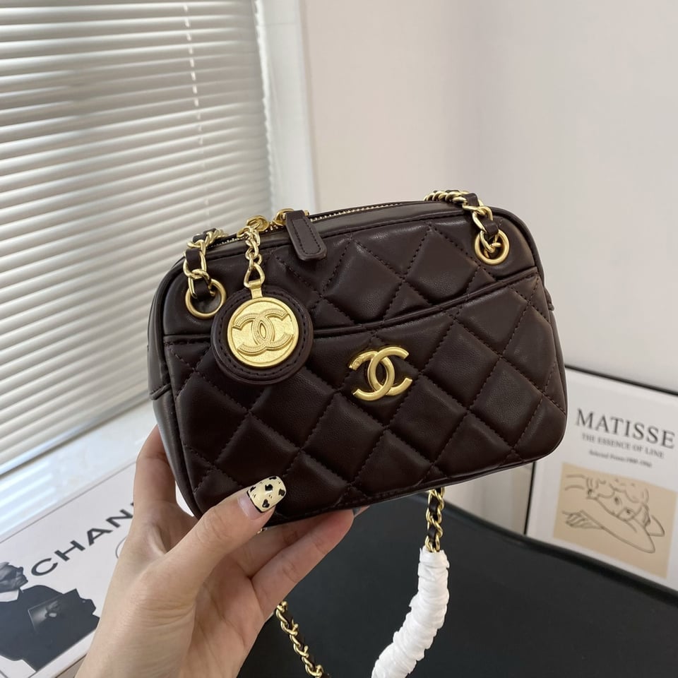 Chanel Mini Camera Case Dark Brown 18Cm/7.1in As5190 B18306 Nzv43 view 4