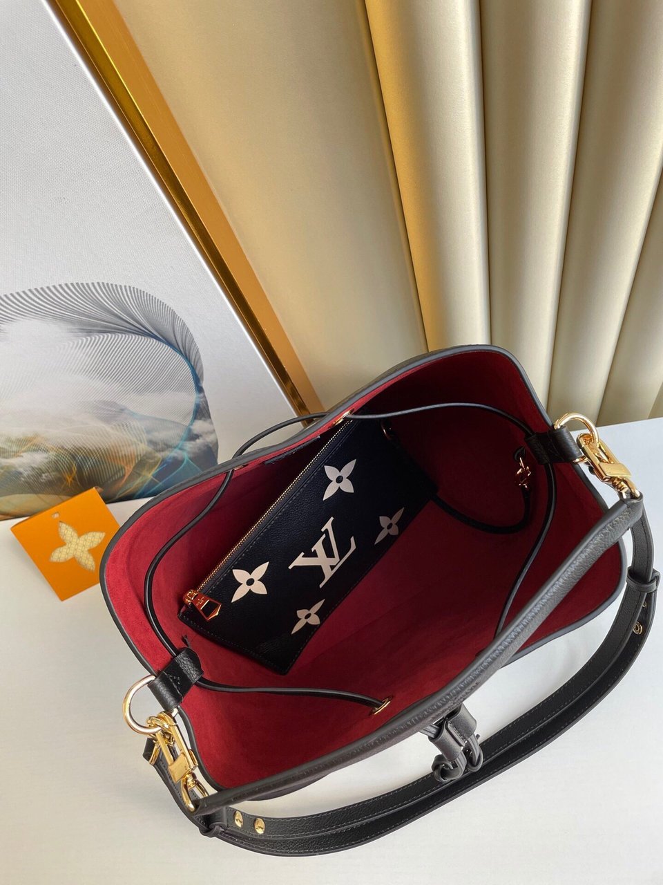 Louis Vuitton Néonoé Mm Bicolor Monogram Empreinte Leather – Women – Handbags Black 26cm/ 10.2in view 11