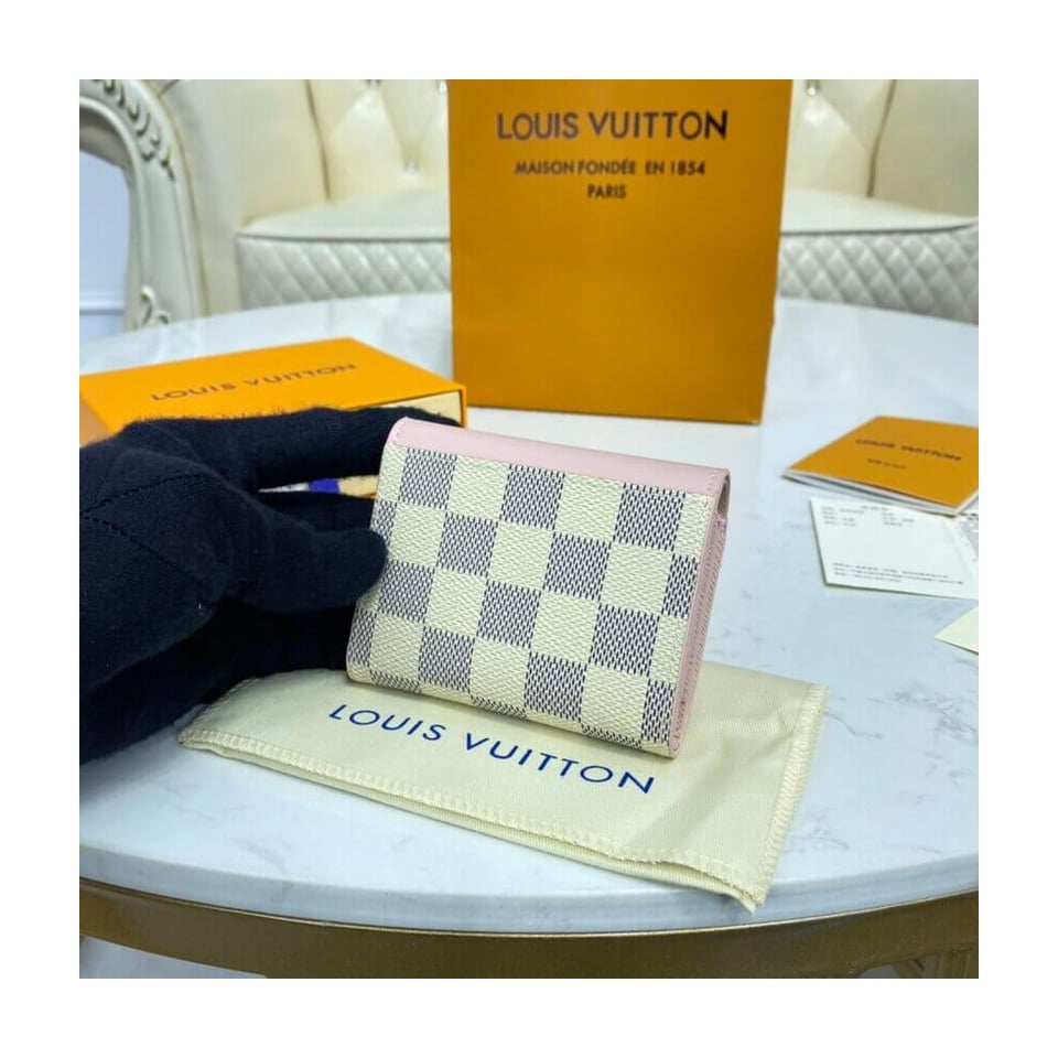 Louis Vuitton Damier Azur Zoe Wallet Pink view 4