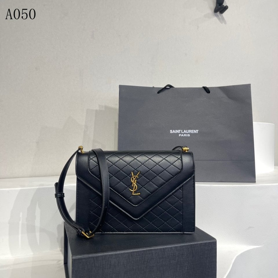Saint Laurent Gaby Satchel In Quilted Black Gold 26Cm view 6